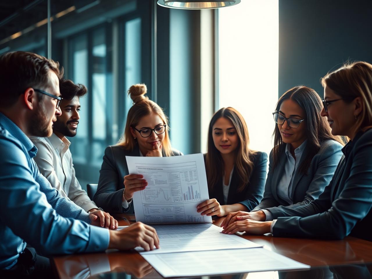 Executive team reviewing an investor-ready business plan